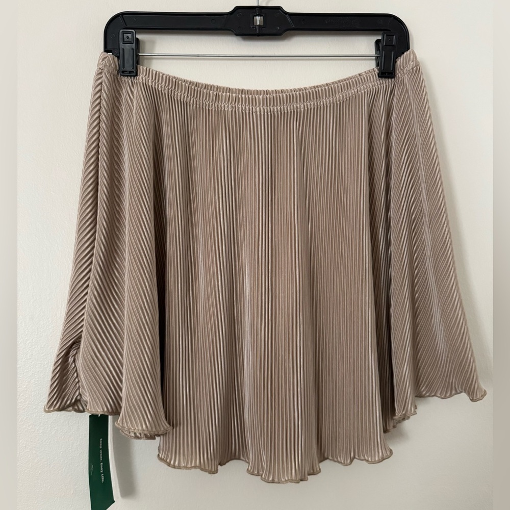 SHEIN Tan Pleated Mini Skirt